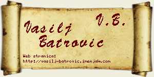 Vasilj Batrović vizit kartica
